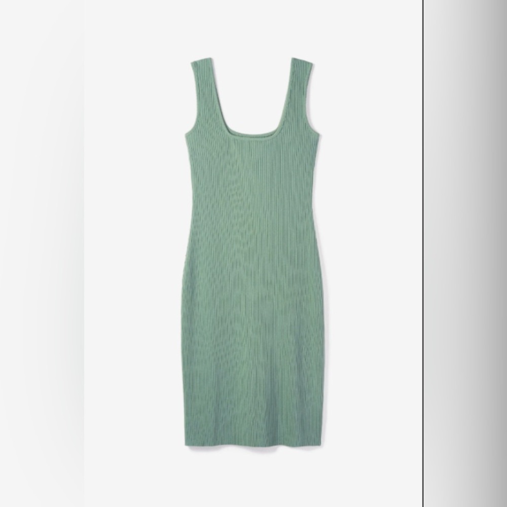 Climax | sleeveless knit rib dress cotton blend sage green | size M